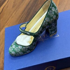 Sarah Flint Green Floral Heels